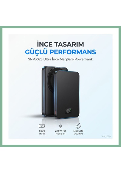 Bşkvirgo 3020 Magsafe Powerbank 5000mah Slim 22.5w Hızlı Şarj Led Ekran İnce Powerbank Şarj Cihazı Bsk2026 Çok Renkli