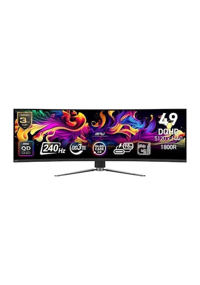 MSI MPG 491CQPX QD-OLED 49 5120x1440 240Hz 0.03 ms HDMI DP Type-C True Black 400 1800R Curved OLED Gaming Monitor