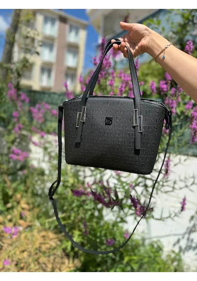 Just Polo Kadın Orijinal Just Polo 5 Bölmeli Şık El Ve Omuz Çantası Shoulder Bag 26 X 24 Cm Siyah
