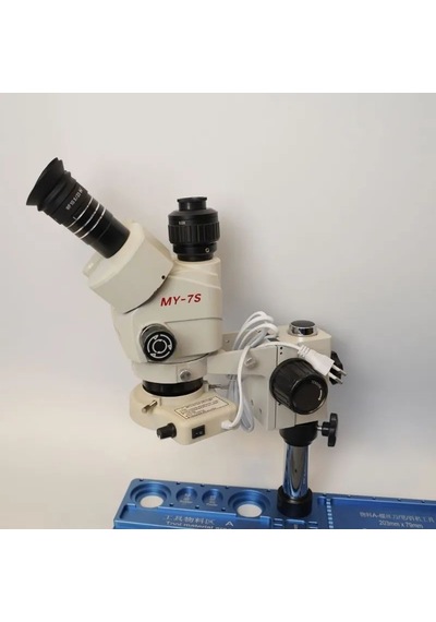 Myscope Td-7s Kamera Yuvalı Profesyonel Trioküler Beyaz Kafa Tamir Mikroskobu Geniş Mavi Çalışma Tablası My-7s