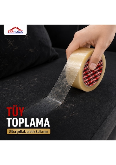 Sanplaza Şeffaf Hotmelt Koli Bandı 45 Mm X 100 Mt Güçlü Yapışkanlı Paketleme Ambalaj Bandı 2 Adet