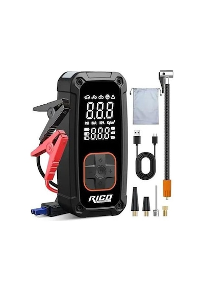 Rico 022-rc4074 Rico Dijital Akü Takviye Cihazı Ve Lastik Şişirme Kompresörü