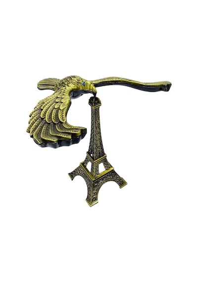 Vintage Metal Dengeli Kartal Ve Eyfel Kulesi Bronz 12x10 Cm