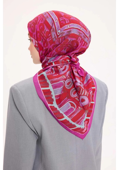 Silk Home Dört Mevsim Antik Motif Viskon Velora Eşarp 6421 Fuşya