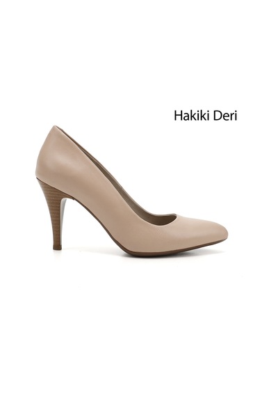 Gönderi(R) Gönderi R Ten Sivri Burun İnce Topuklu Hakiki Deri Stiletto Ten