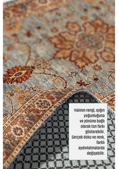 Dekoratif Halı Kaymaz Taban Leke Tutmaz Yıkanabilir Kilim Özel Ölçü Salon Halısı 3034