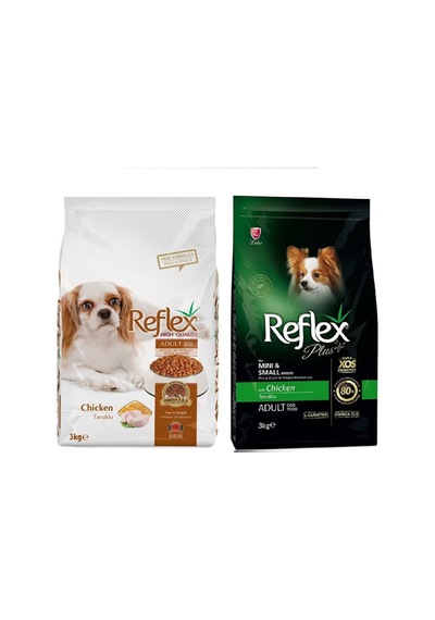 Reflex Tavuklu Küçük Irk Yetişkin Köpek Maması + Reflex Plus Tavuklu Küçük Irk Yetişkin Köpek Maması 2 x 3 KG