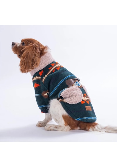 Pawstar Lacivert Chicago Ethnic Weave Küçük Irk Köpek Pofuduk Ceket