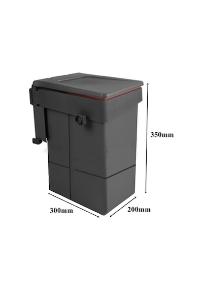 Almital Metali Kapağa Monte Çöp Kutusu Antrasit 20 Litre Dolap Kapak Min. 45 Cm Diğer
