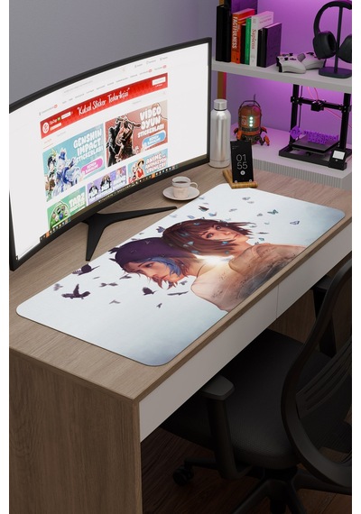 Life İs Strange Kaymaz Dikişli Kauçuk Oyuncu Mousepad V3 - 90x40 Xxl Gaming Mouse Pad Fare Altlığı