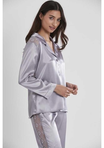 Pierre Cardin Royal Kadın Sırtı Dantel Saten Pijama Takımı 1438 001