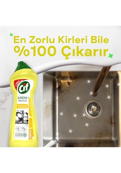 Cif Krem Yeni Nesil Yüzey Temizleyici Limon 750 Ml 100'lü Set