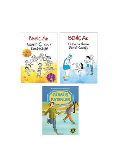 Postayla Gelen Deniz Kabuğu / Yaşasın Ç Harfi Kardeşliği / Gümüş Patenler - 3 Kitap Set