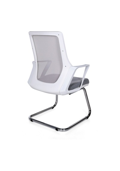Ofisbazaar Alf Beyaz Fileli Misafir Koltuğu Ergonomik Toplantı Ve Bekleme Koltuğu Gri Gri