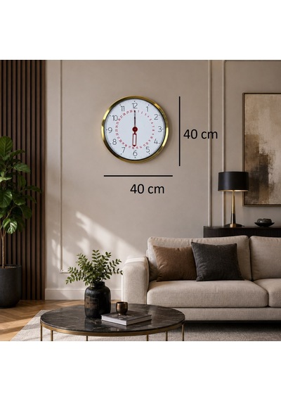 Büro Ev Ofis Hediyesi İçin 40cm Golden Metal Takvimli Duvar Saati Diğer