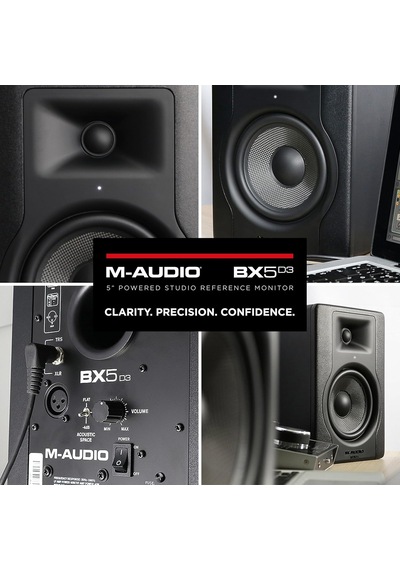 M-audıo Bx5-5" Stüdyo Monitör Hoparlörü, Akustik Alan Kontrolü İle Müzik Prodüksiyonu Ve Karışımı İçin, 100w