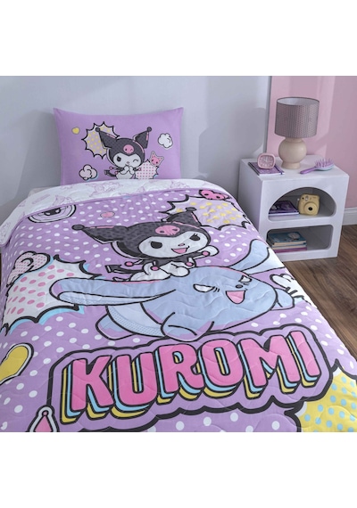 Lisanslı Kuromi Smile Tek Kişilik Yatak Örtüsü Seti 000000001000051962 Çok Renkli