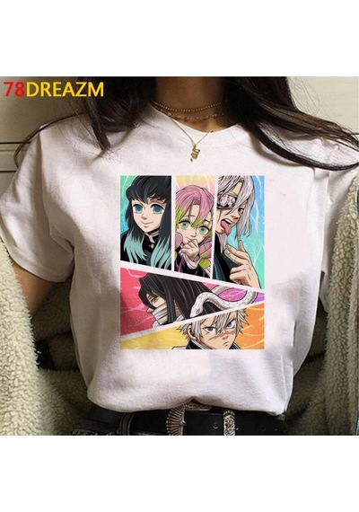 Noıssey Kırmızı Etiket Gala Yeni Demon Slayer T-shirt Model63 16847 Beyaz