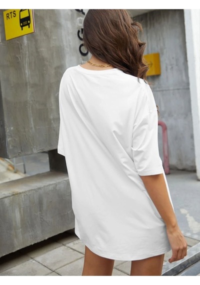 Kadın Malibu Baskılı Oversize T-shirt 001