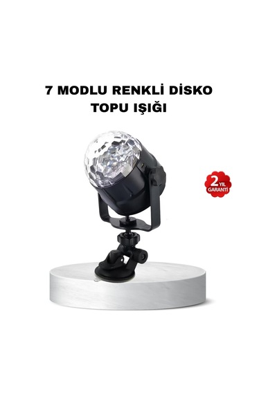Müzik Ritmine Duyarlı Renkli Disko Topu - 7 Modlu Işıklı Parti Lambası