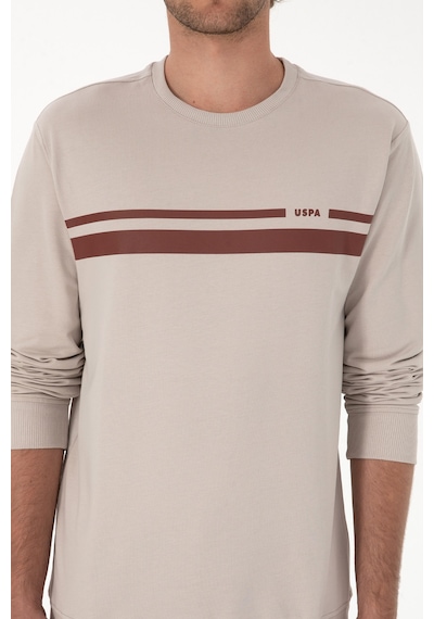 U.S. Polo Assn. Erkek Regular Fit Bisiklet Yaka Taş İnce Sweatshirt 50313801-VR049