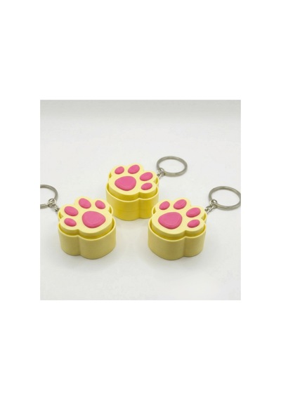 Mekanik Mavi Switch Kedi Patisi Fidget Anahtarlık - Pastel Sarı & Pembe Stres Giderici Sarı