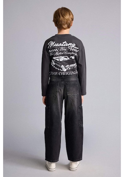 Defacto Erkek Çocuk Barrel Fit Düz Paça Jean Pantolon G1649a825aunm40 Siyah