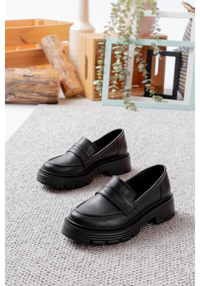 Asmi Shoes Kadın Mira Loafer Günlük Ayakkabı Siyah Siyah