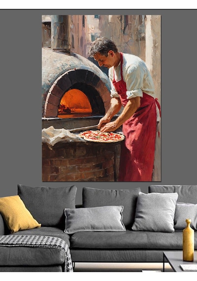 Ahşap Tablo Taş Fırında Pizza Yapımı