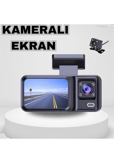 2 İnç Ips Ekranlı 1080p Full Hd Ön İç Arka Kameralı Dvr Araç İçi Kayıt Sistemi