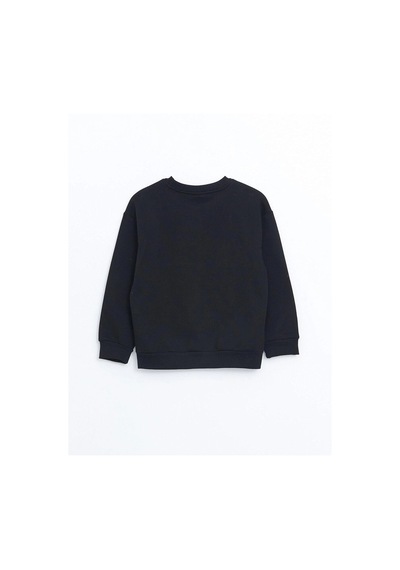LC Waikiki Lcw Kids Bisiklet Yaka Kız Çocuk Kalın Sweatshirt W4 New Black