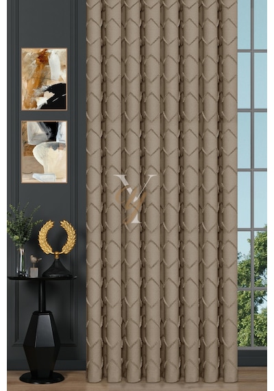Jakar Kesme Fon Perde Ezgi V-6002 Krem Krem