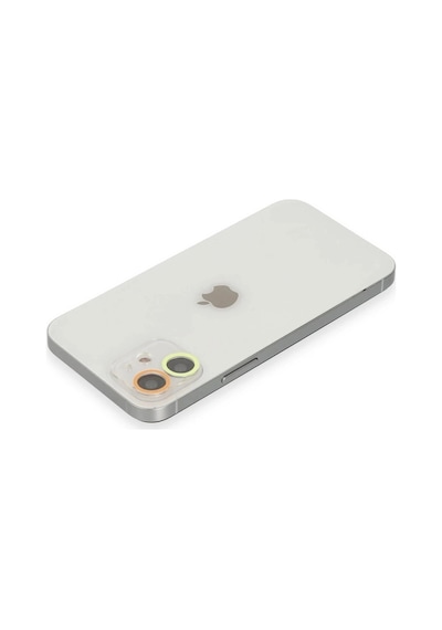 Mey İthalat iPhone Uyumlu 12 Mini Renkli Kamera Lens Koruma Cam - Sarı-turuncu