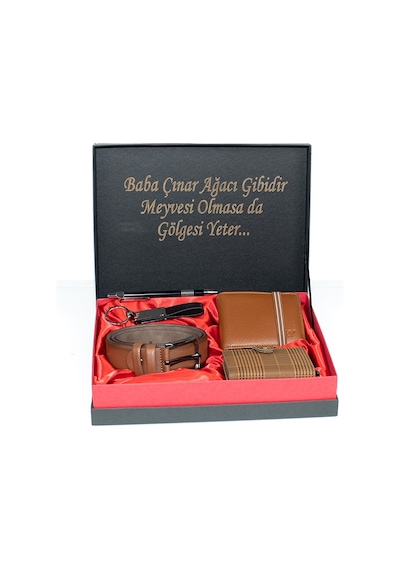 Hky Hakiki Deri Erkek Cüzdan & Mekanizmalı Kartlık Ve Kemer Seti