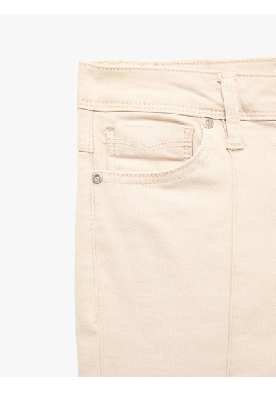 Koton Cep Detaylı Dar Kesim Nervürlü Pamuklu İspanyol Paça Denim Pantolon - Flare Jeans Bej 7wal40020mw Ekru Koton Cep Detaylı Dar Kesim Nervürlü Pamuklu İspanyol Paça Denim Pantolon - Flare Jeans Bej 7wal40020mw Ekru