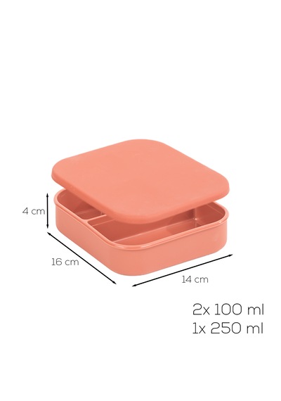 Porsima 34008-1 Silikon 3 Bölmeli Beslenme Kabı Kiremit 14 16cm