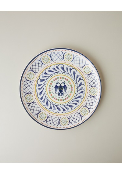 English Home Fiesta Talavera Porselen Servis Tabağı 26 Cm Beyaz - Lacivert