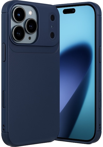 Apple iPhone  Uyumlu,  17 Pro Max Auto Focus Karbon Kapak - Lacivert