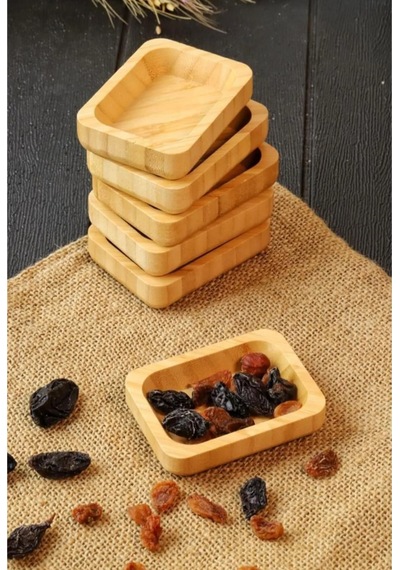 Bambu 6 Lı Mini Kase - Çerezlik - Reçellik - Lokumluk Renkli