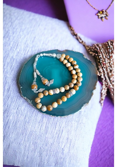 Odun Jasper 33'lük 8 Mm Doğal Taş Tesbih Odun Jasper Odun Jasper