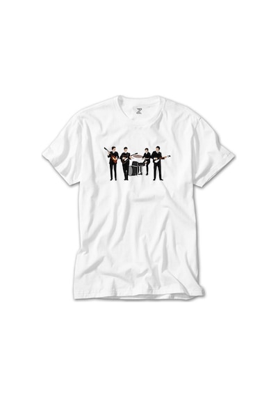 The Beatles Vintage Line Up Beyaz Tişört Beyaz