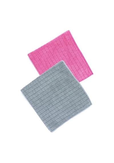 Silver Home Simli Kareli Mikrofiber Temizlik Bezi 2'li 40 x 40 CM