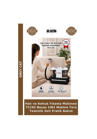 Halı Ve Koltuk Yıkama Makinesi Tcc02 Beyaz 1ın1 Makine Türü Temizlik Seti Pratik Bakım