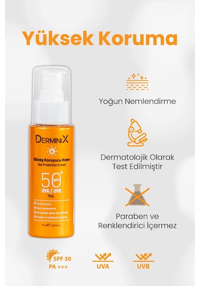 Derminix Yüksek Koruma Yüz İçin Güneş Kremi SPF50+ 75 ML