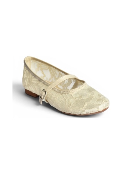 Fox Shoes Y726864006 Bej Dantelli Kadın Babet