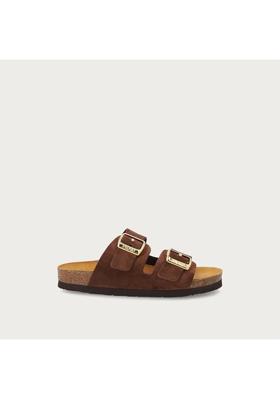 Cocoa Terlik Kadın 17b8 Frau Suede Double-strap Sliders Kahverengi