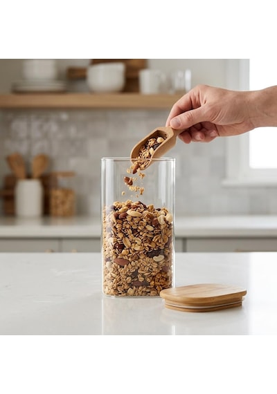 Dikdörtgen Bambu Kapaklı Kavanoz 1300 Ml, Şeffaf Kuru Gıda Saklama Kabı, Makarna Pirinç Bakliyat Kahve Kuruyemiş Ve Granola İçin Mutfak Düzenleyici Kavanoz, 12 X 8 X 20 Cm Çok Renkli Dikdörtgen Bambu Kapaklı Kavanoz 1300 Ml, Şeffaf Kuru Gıda Saklama Kabı, Makarna Pirinç Bakliyat Kahve Kuruyemiş Ve Granola İçin Mutfak Düzenleyici Kavanoz, 12 X 8 X 20 Cm Çok Renkli
