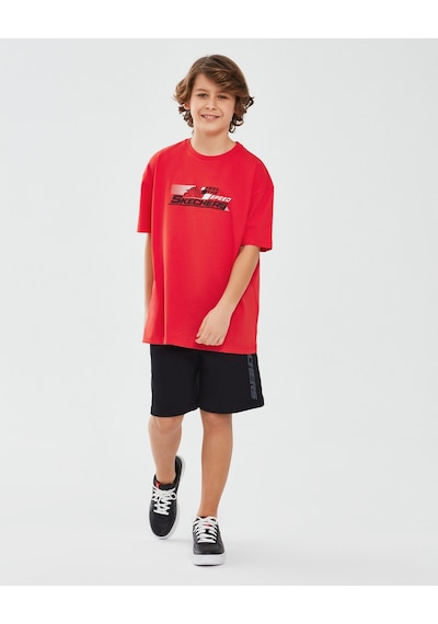 Skechers Graphic Tee B Short Sleeve Büyük Erkek Çocuk Kırmızı Tshirt Sk241020-600
