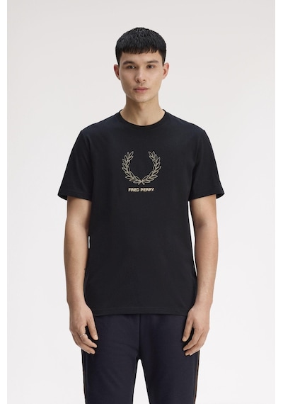 Fred Perry M1775 Outline Laurel Wreath Erkek Tişört Siyah