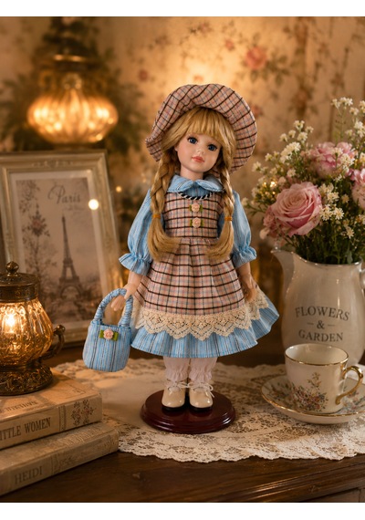 Premium 35 Cm Elbiseli Porselen Bebek Biblosu Dekoratif Vintage Kız Biblo Ev Salon Dekoru -